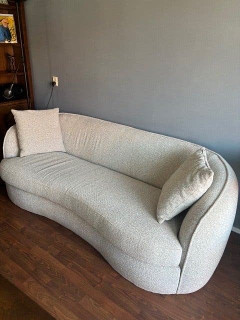 Zo goed als nieuwe Bank Enzio 3,5-zits greige stof, Huis en Inrichting, Ophalen, Driepersoons, 75 tot 100 cm, Zo goed als nieuw