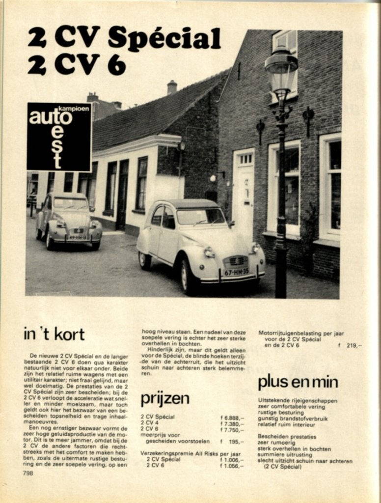 Autokampioen dubbeltest Citroen 2CV Special en 2CV6, Ophalen of Verzenden, Gelezen, Citroën