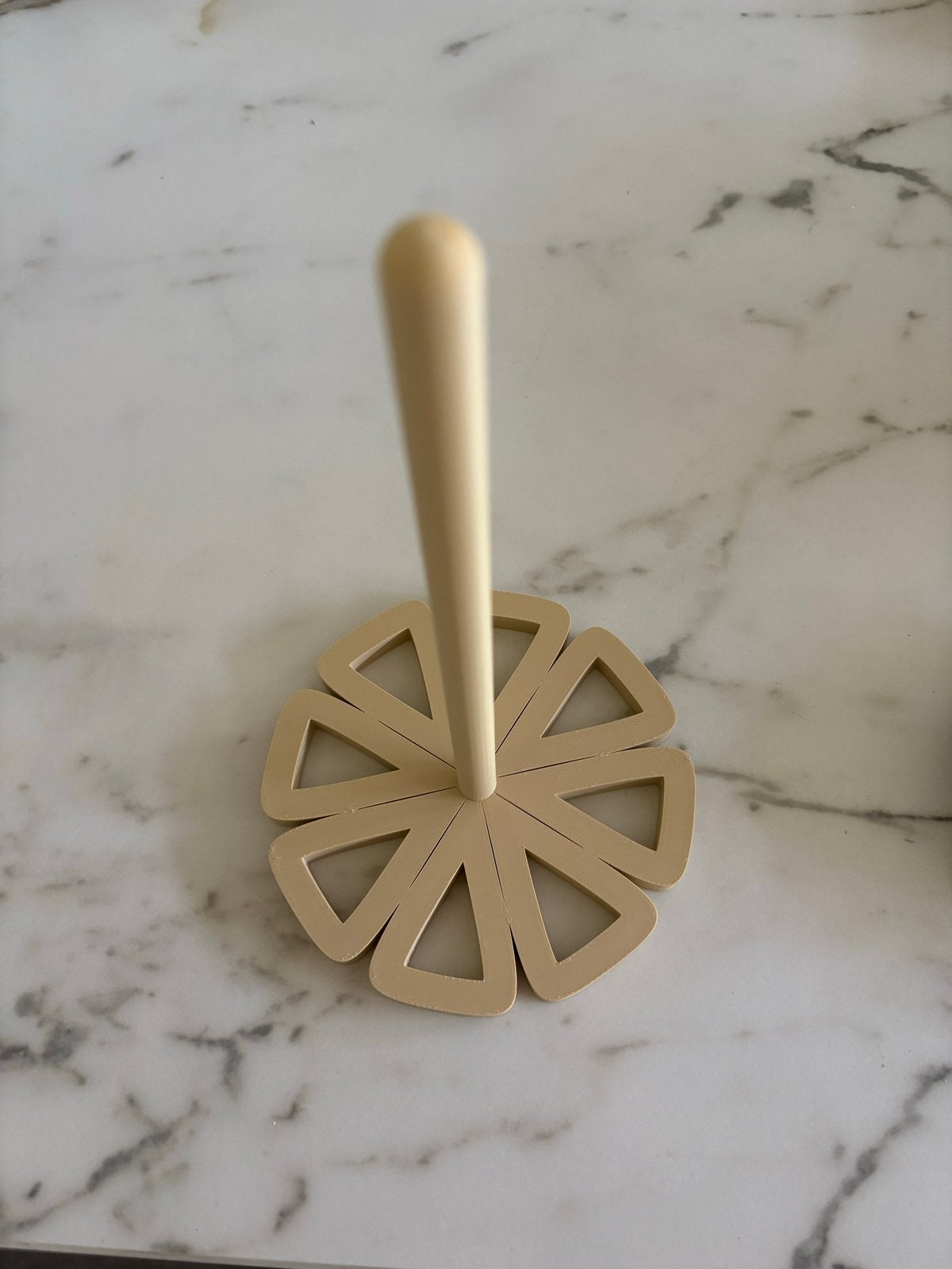 Keukenrolhouder Bloem Beige Japandi - PLA Plastic 25cm, Beige, Overige typen, Kunststof, Nieuw