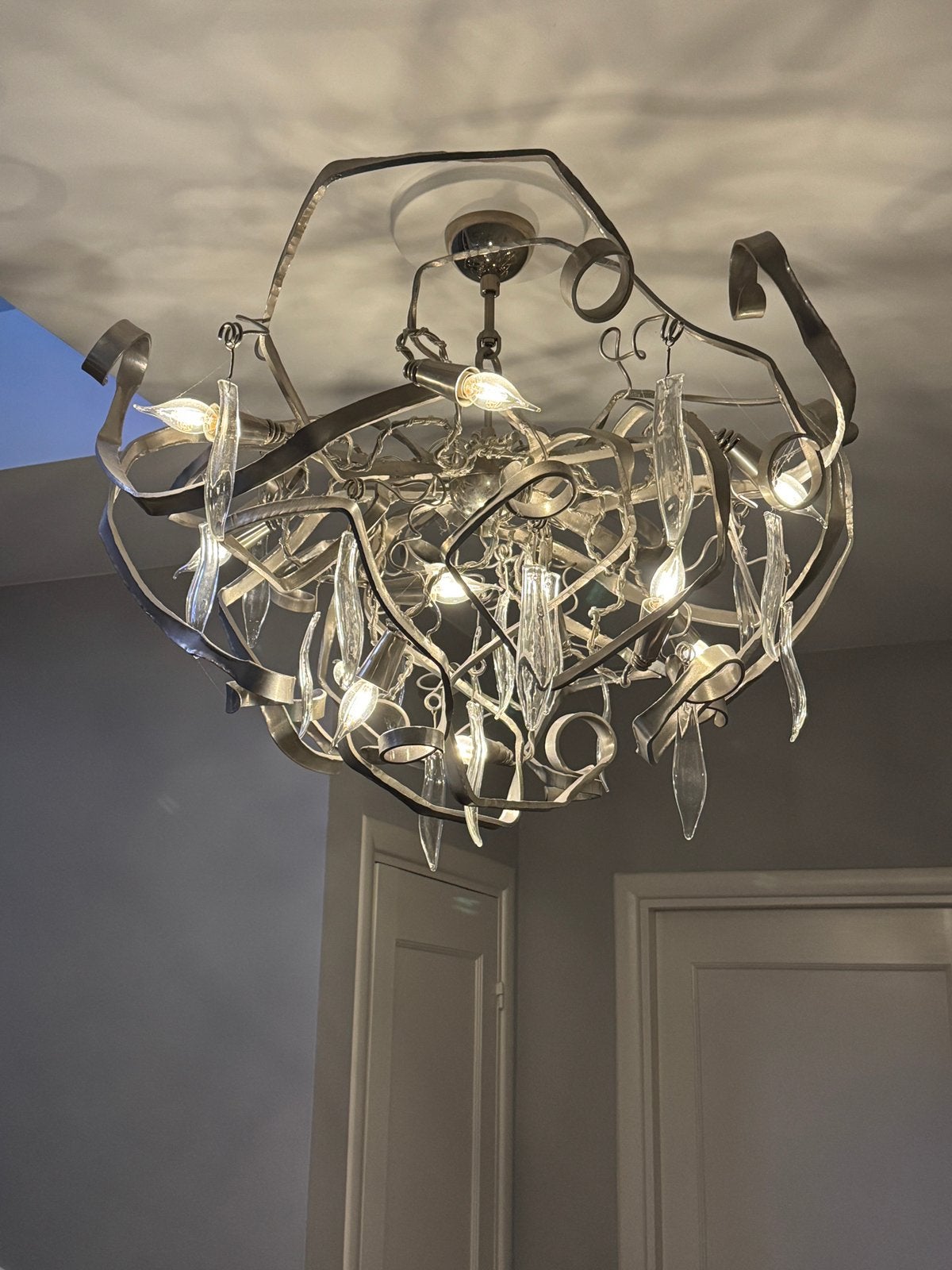 Delphinium | Brand van Egmond | rond | chandelier 100 cm, Ophalen, Gebruikt