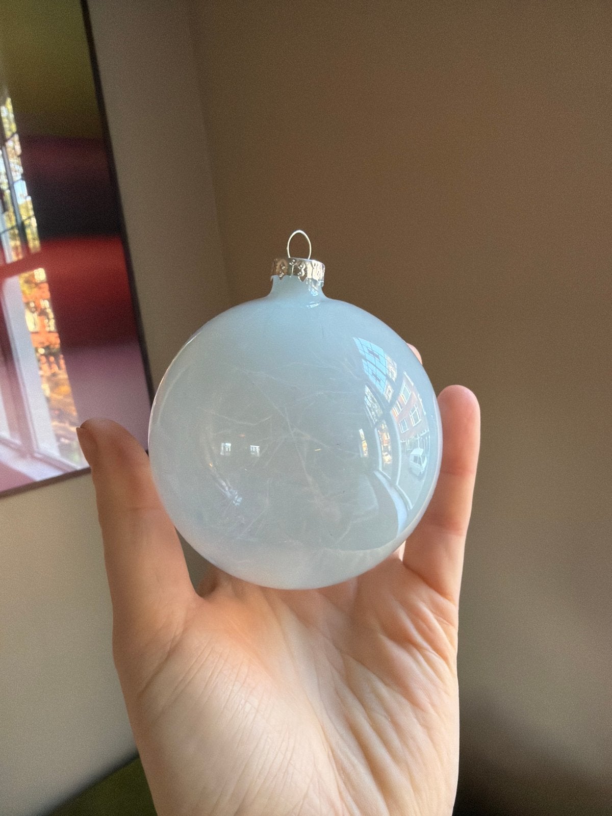 Licht blauw kerstbal, Ophalen of Verzenden