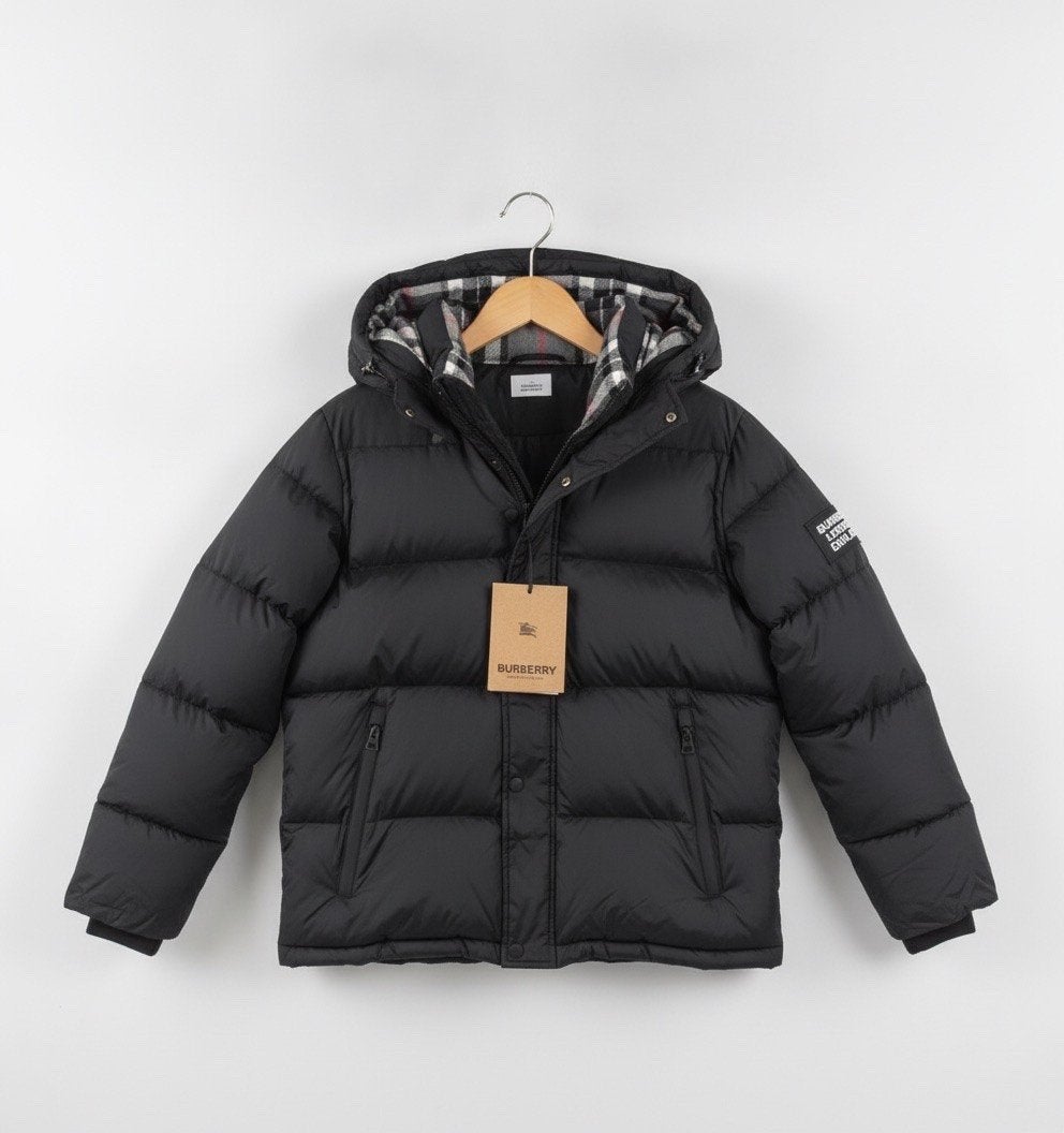 Burberry Puffer Jas Zwart met Capuchon, maat L, Kleding | Heren, Jassen | Winter, Ophalen of Verzenden, Zo goed als nieuw, Zwart