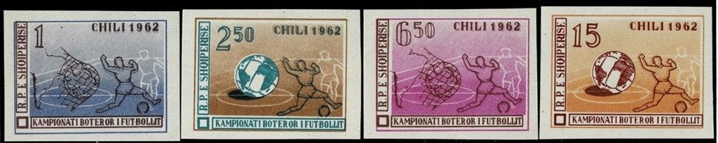 Albanië, 1962, WK Voetbal, ongetand, postfris, Mi 678-681, Ophalen of Verzenden, Overige landen, Postfris