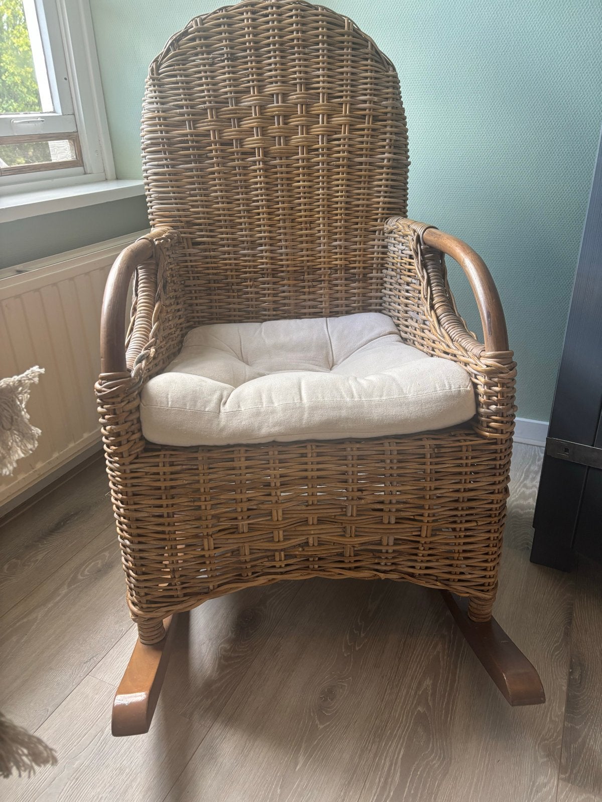 Rotan schommelstoel voor baby- of kinderkamer, Ophalen, Bruin, Riet of Rotan, Eén