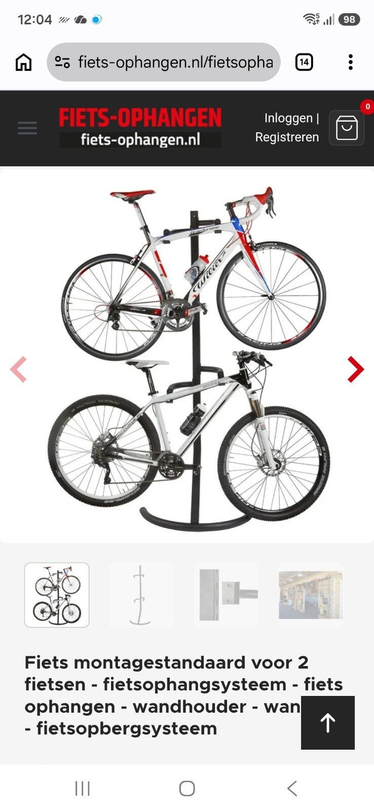 Fiets montagestandaard voor 2 fietsen, Ophalen, Zo goed als nieuw