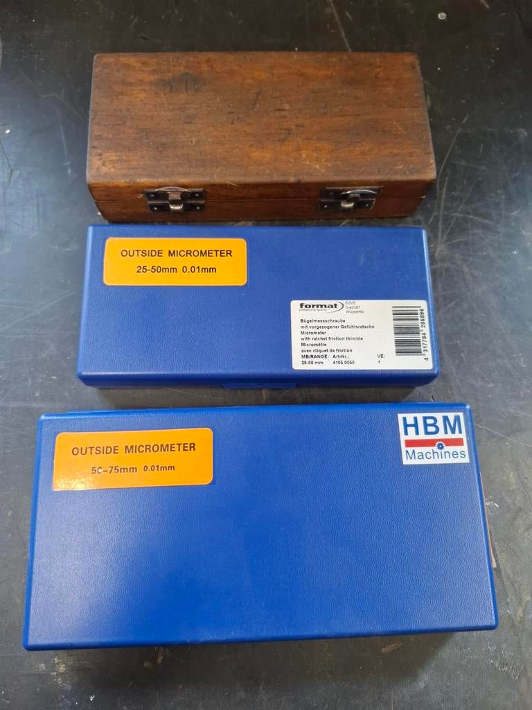 Micrometers 0-25, 25-50, 50-75, Ophalen of Verzenden, Zo goed als nieuw