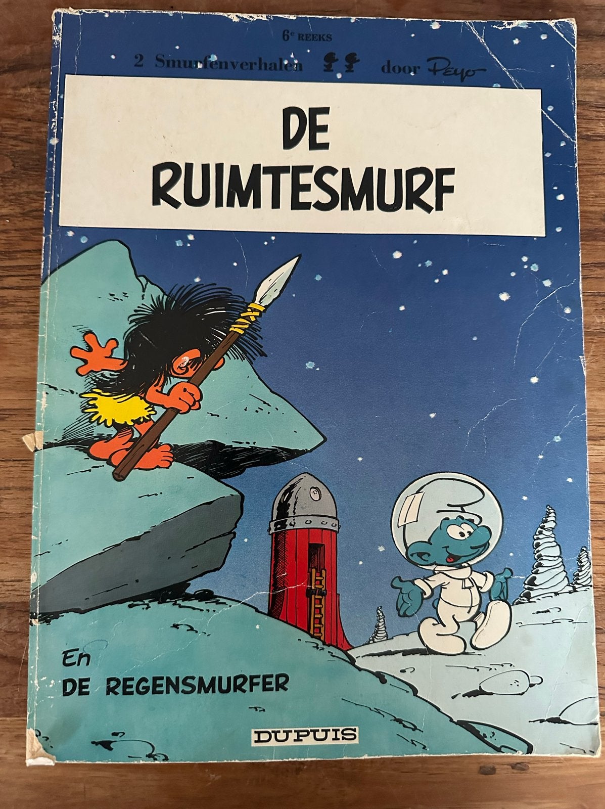 De Ruimtesmurf en De Regensmurfer - Smurfen stripboek, Verzamelen, Smurfen, Ophalen of Verzenden, Gebruikt, Verschillende Smurfen