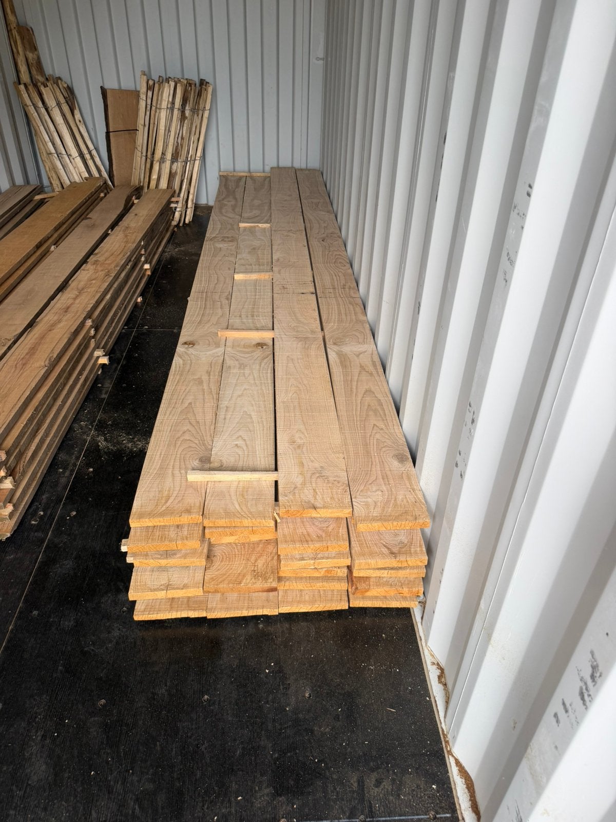 75 x eiken planken 420x20x2,5 cm voor 2750 € voor alles, Ophalen of Verzenden, Zo goed als nieuw, 250 cm of meer, Balken