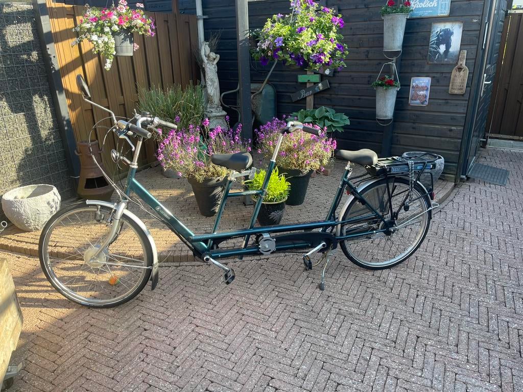 Elektrische tandem, Fietsen en Brommers, Fietsen | Tandems, Ophalen, Zo goed als nieuw, Minder dan 49 cm, Minder dan 10 versnellingen