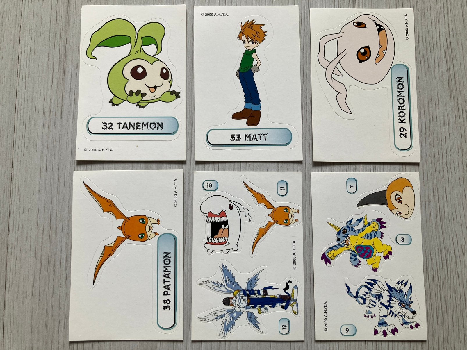 6 Digimon Crazy Planet stickers 2000, Ophalen of Verzenden, Zo goed als nieuw, Film, Tv of Omroep
