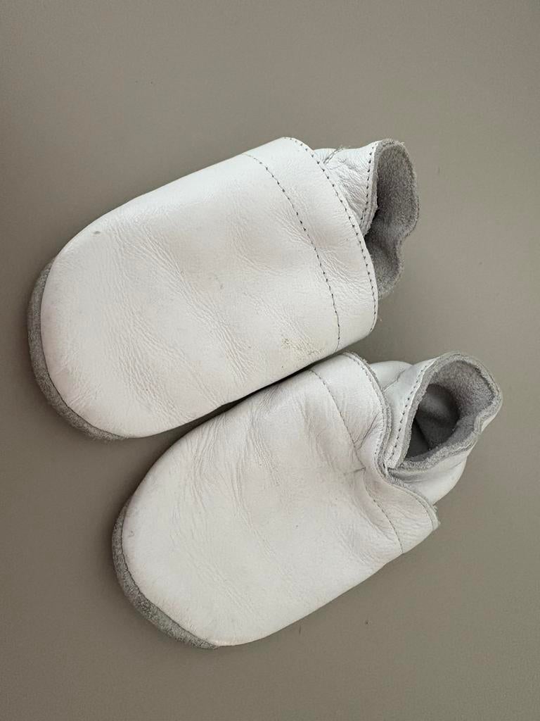 Baby Dutch leren slofjes wit maat 19, Ophalen of Verzenden, Zo goed als nieuw, Jongetje of Meisje, Slofjes