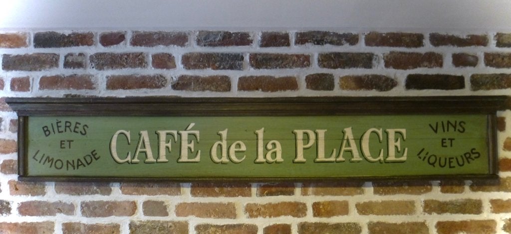 Groot handgeschilderd houten bord / Café Bar / Frankrijk, Reclamebord, Ophalen of Verzenden, Zo goed als nieuw, B6