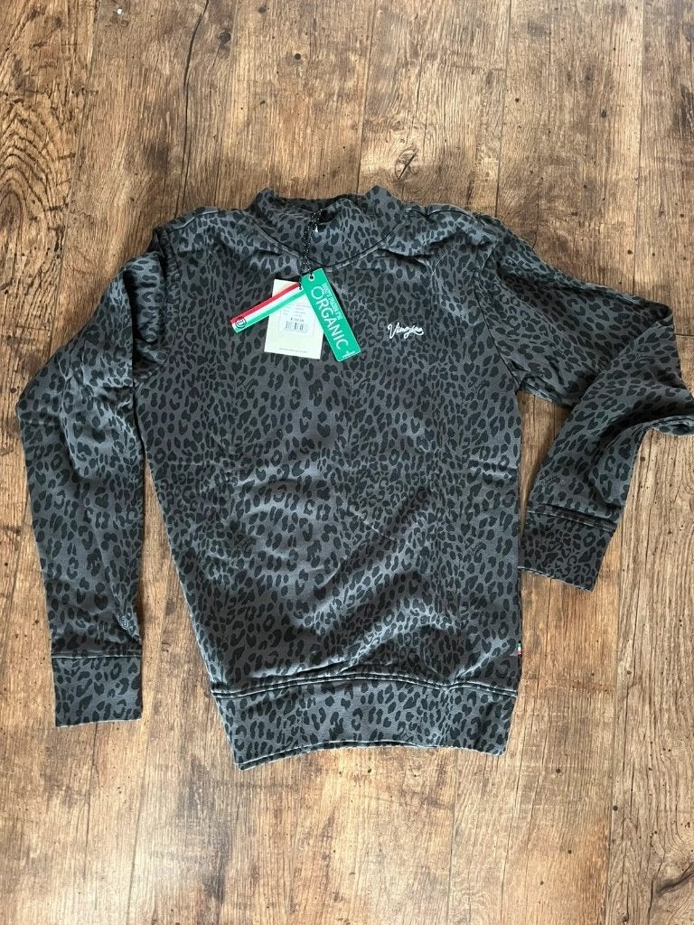 Leuke trui meiden - Donkergrijs/Zwart panterprint | maat 164, Meisje, Trui of Vest, Nieuw, Ophalen of Verzenden