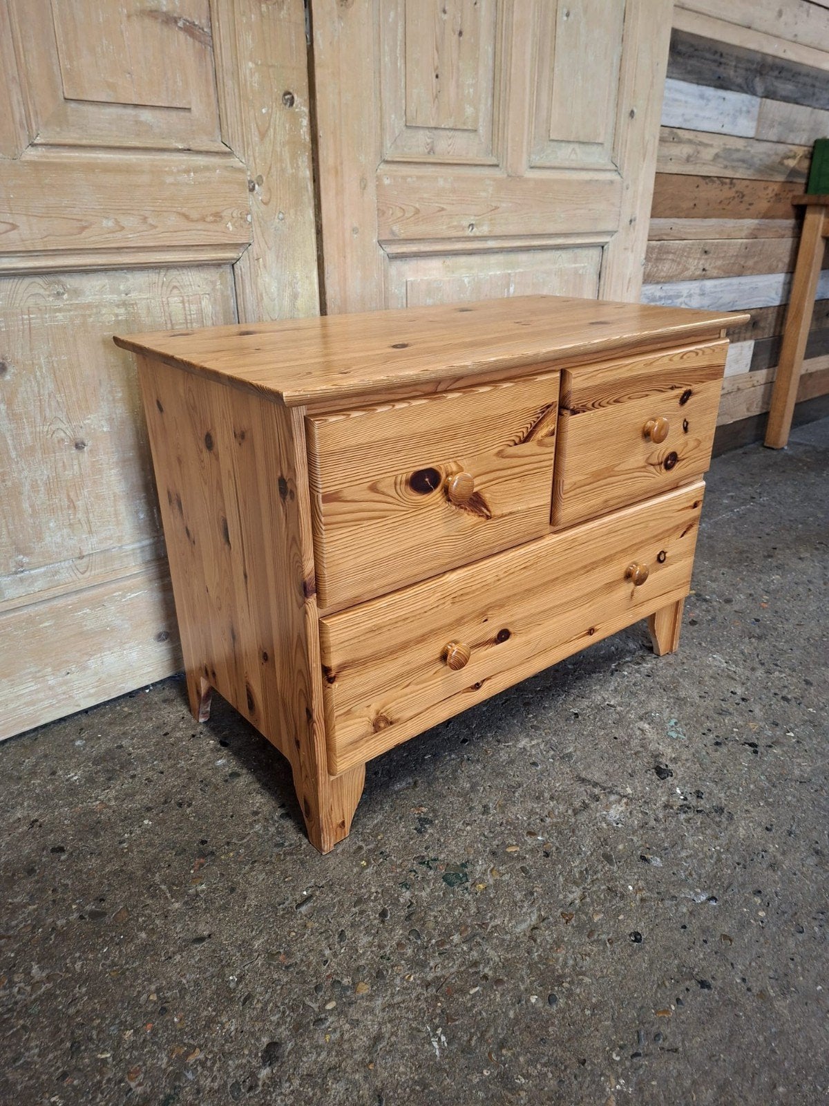 Ladenkastje grenen met 3 lade, Huis en Inrichting, Kasten | Ladekasten, Gebruikt, Minder dan 100 cm, 50 tot 100 cm, 25 tot 50 cm