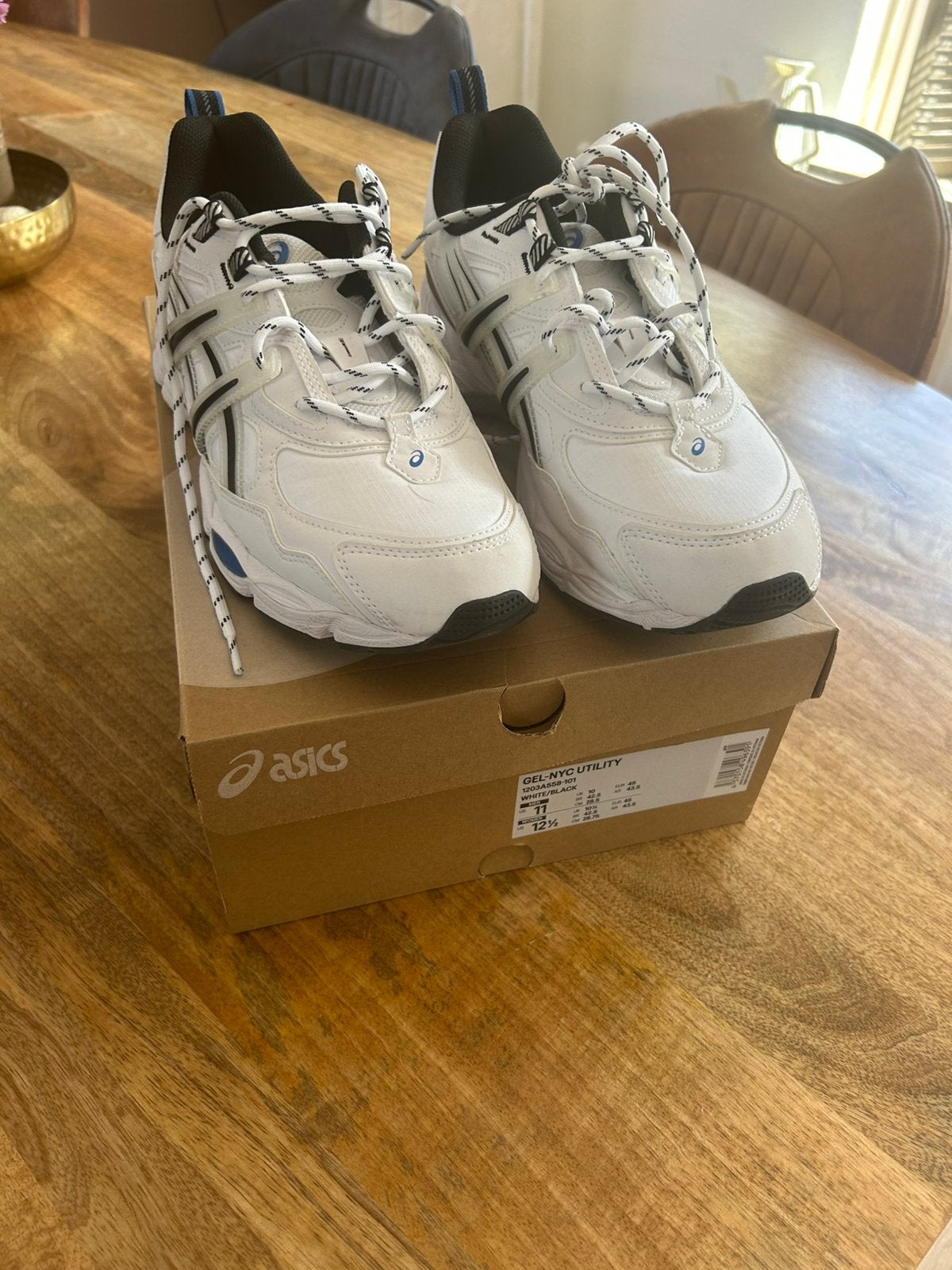Nieuw heren asics gel maat 45, Wit, Nieuw, Ophalen of Verzenden, Sneakers of Gympen