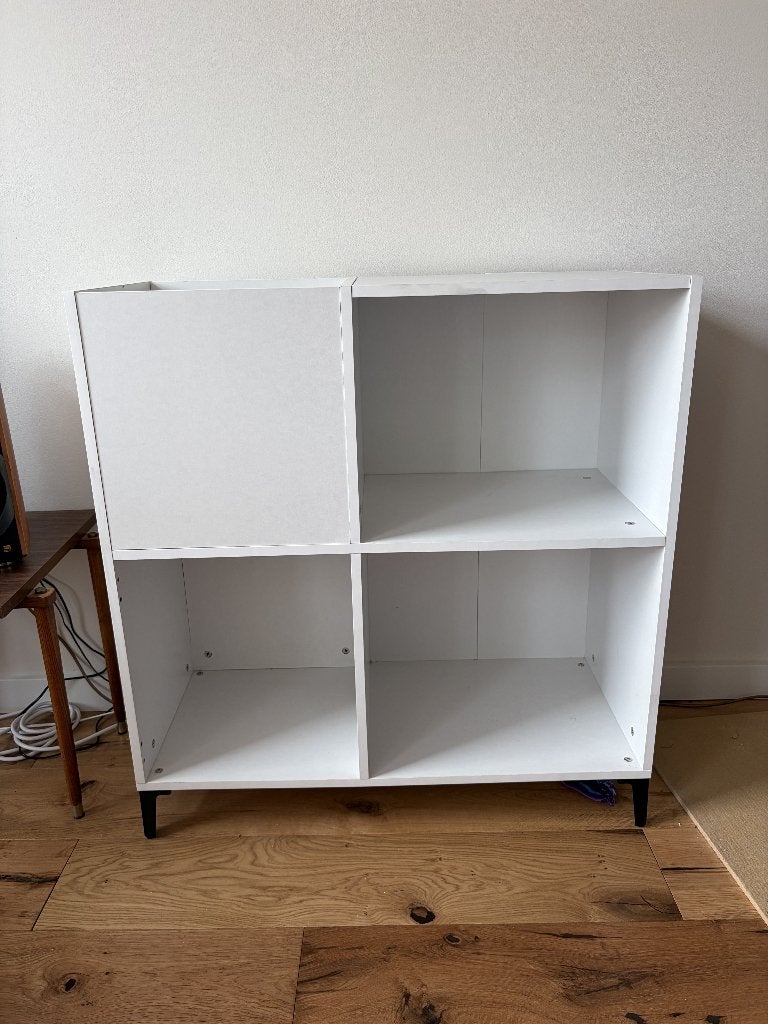Witte platenkast / White Vinyl Storage Unit, Ophalen, Gebruikt
