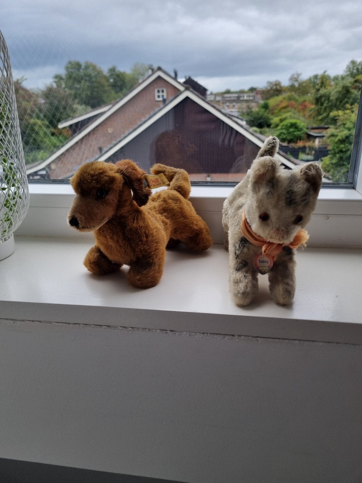 Steiff Teckel en Kat Knuffels - Vintage Collectie, Klein (minder dan 20 cm), Bruin, Hond, Ophalen of Verzenden