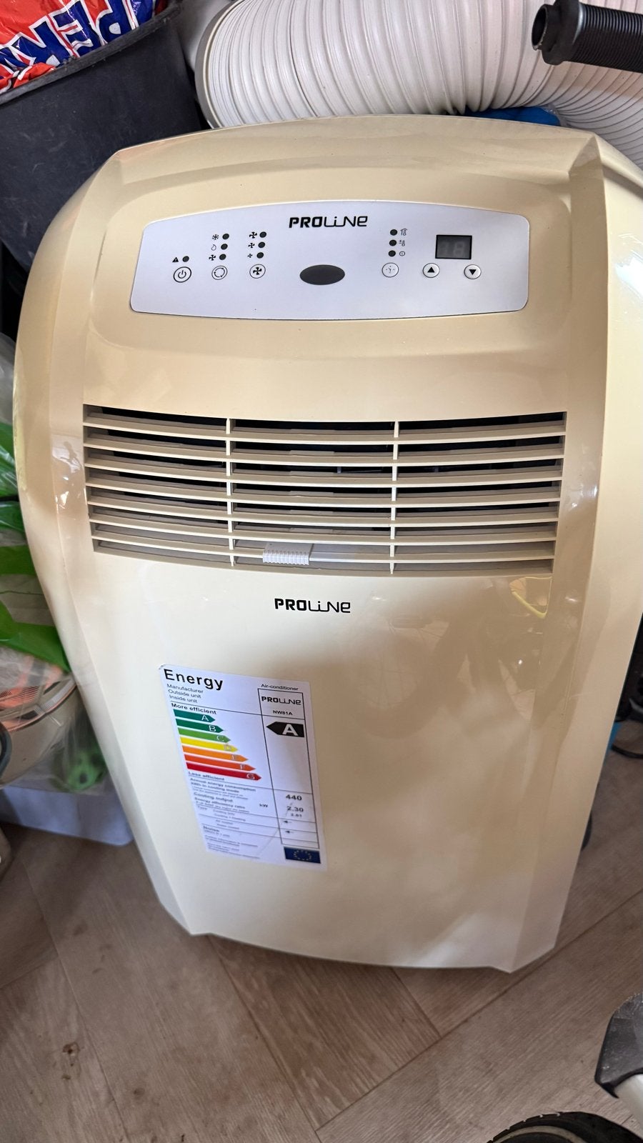 Proline Mobiele Airco NW81A - Energieklasse A, Ophalen, Gebruikt, Minder dan 60 m³, 3 snelheden of meer