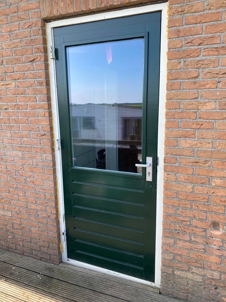 Achterdeur, Doe-het-zelf en Verbouw, Deurkozijn, Zo goed als nieuw, Hout, Ophalen