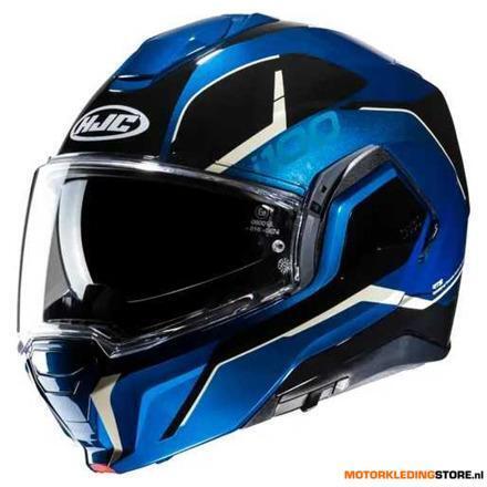 HJC i100 Lorix Systeemhelm, Zwart-Blauw, Motoren, Ophalen of Verzenden, Nieuw met kaartje