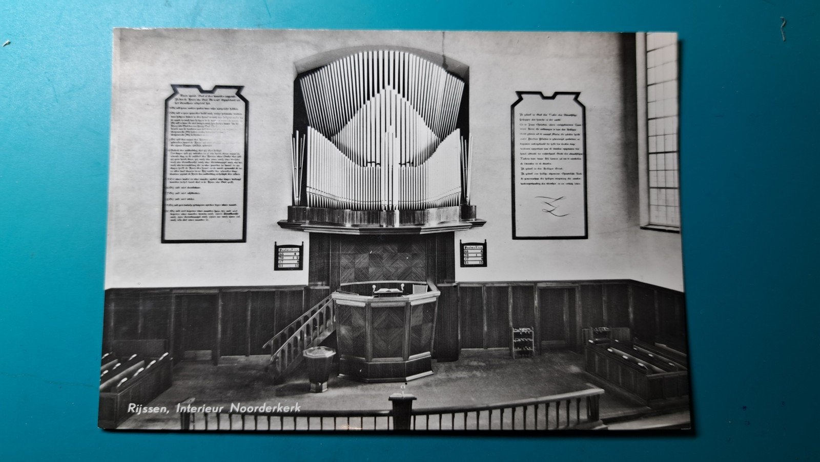 Rijssen Noorderkerk interieur 1966, Verzamelen, Ophalen of Verzenden, 1960 tot 1980, Ongelopen, Overijssel