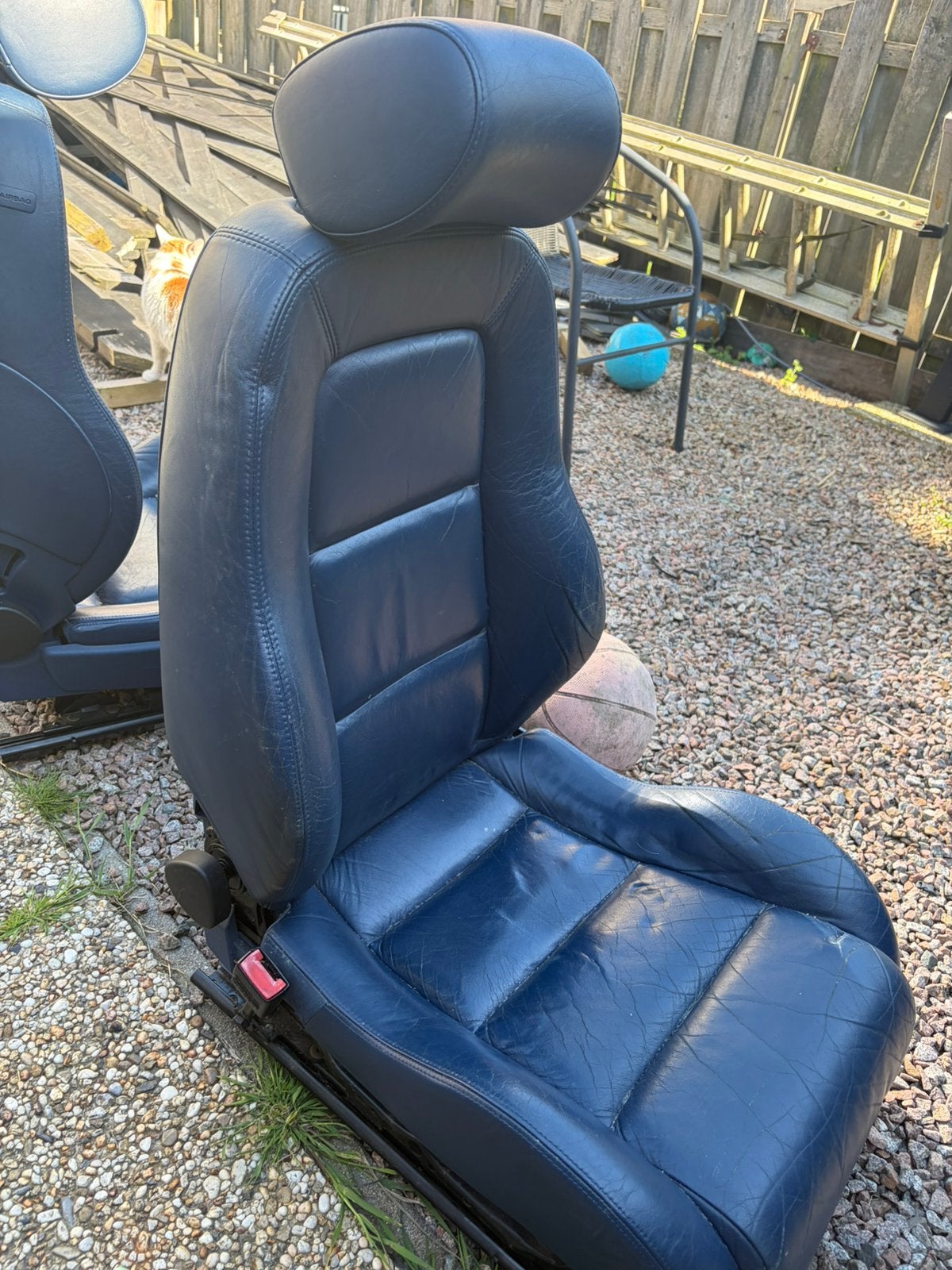 Audi TT 8N blauwe lederen stoelenset te koop, Auto-onderdelen, Interieur en Bekleding, Ophalen, Audi