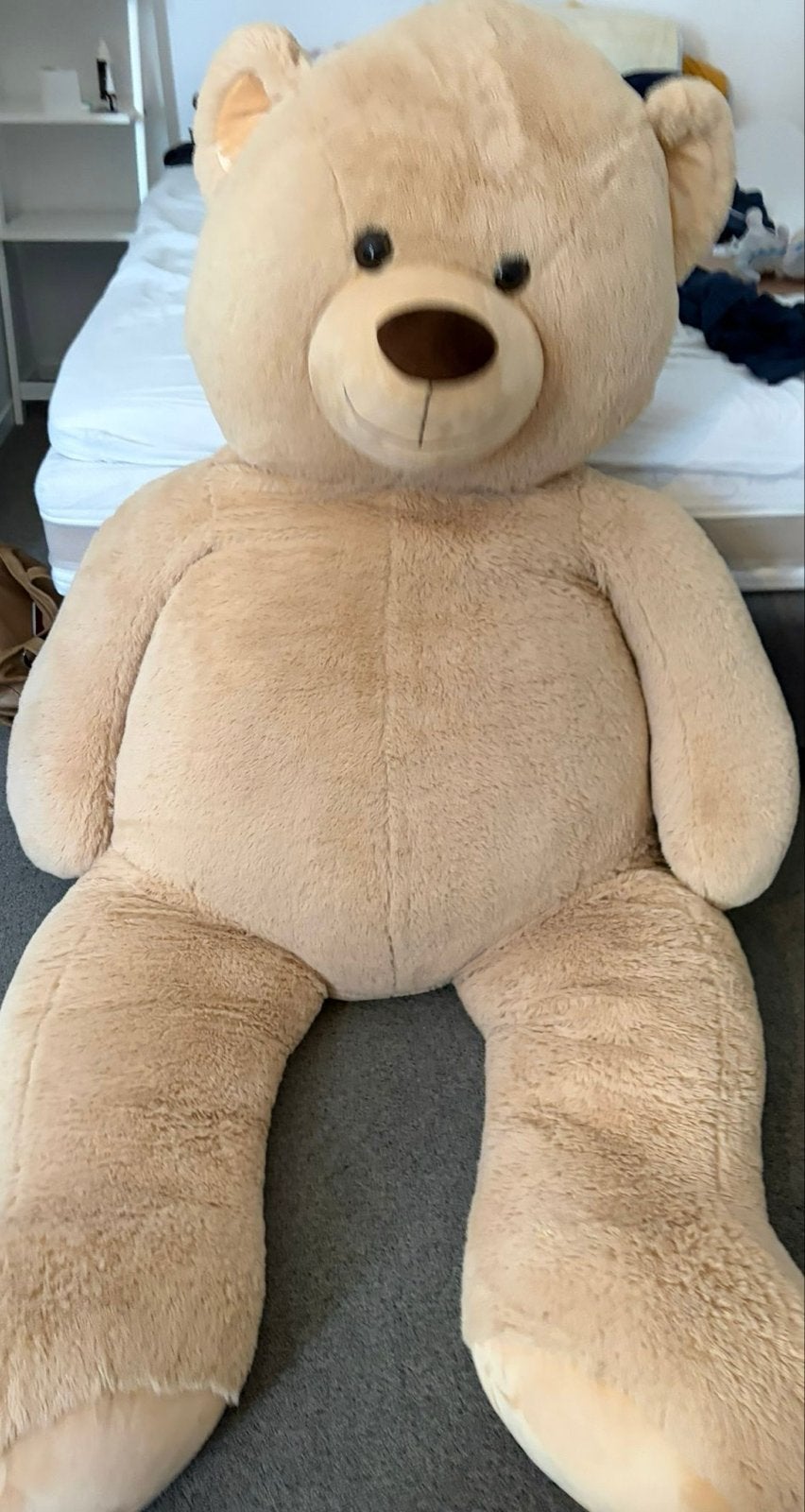 Grote knuffelbeer om lekker in weg te kruipen, Ophalen, Gebruikt, Beer, Beige