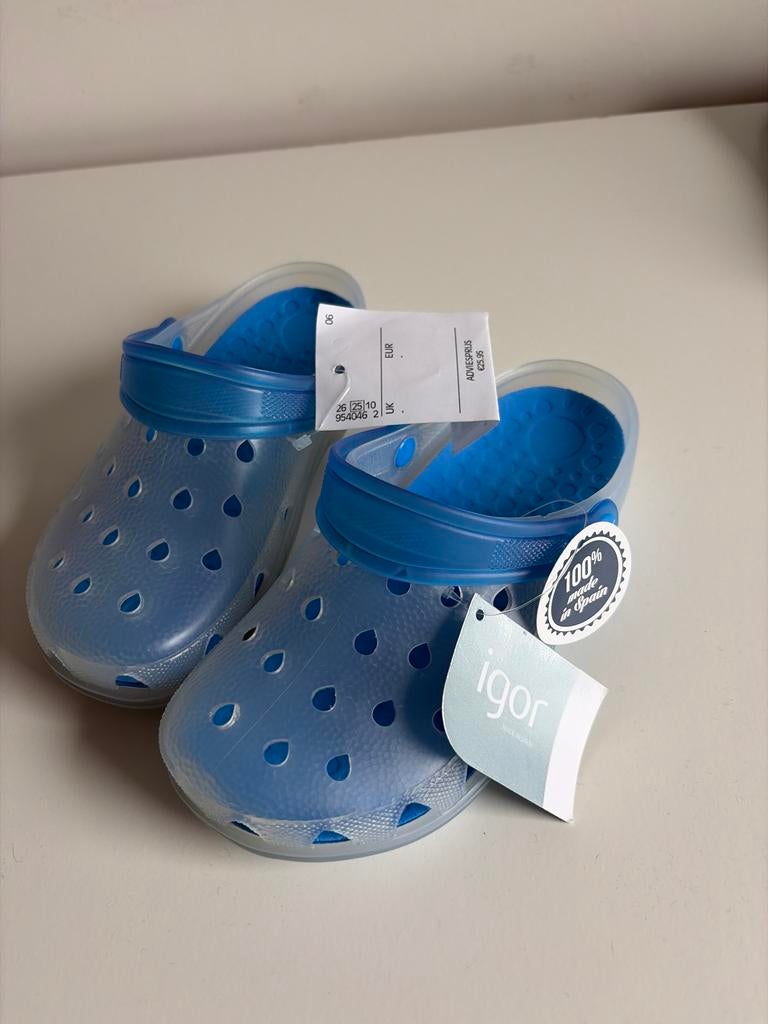 Igor waterschoenen/klompjes maat 26 blauw - nieuw, Ophalen of Verzenden, Nieuw, Jongen of Meisje, Schoenen