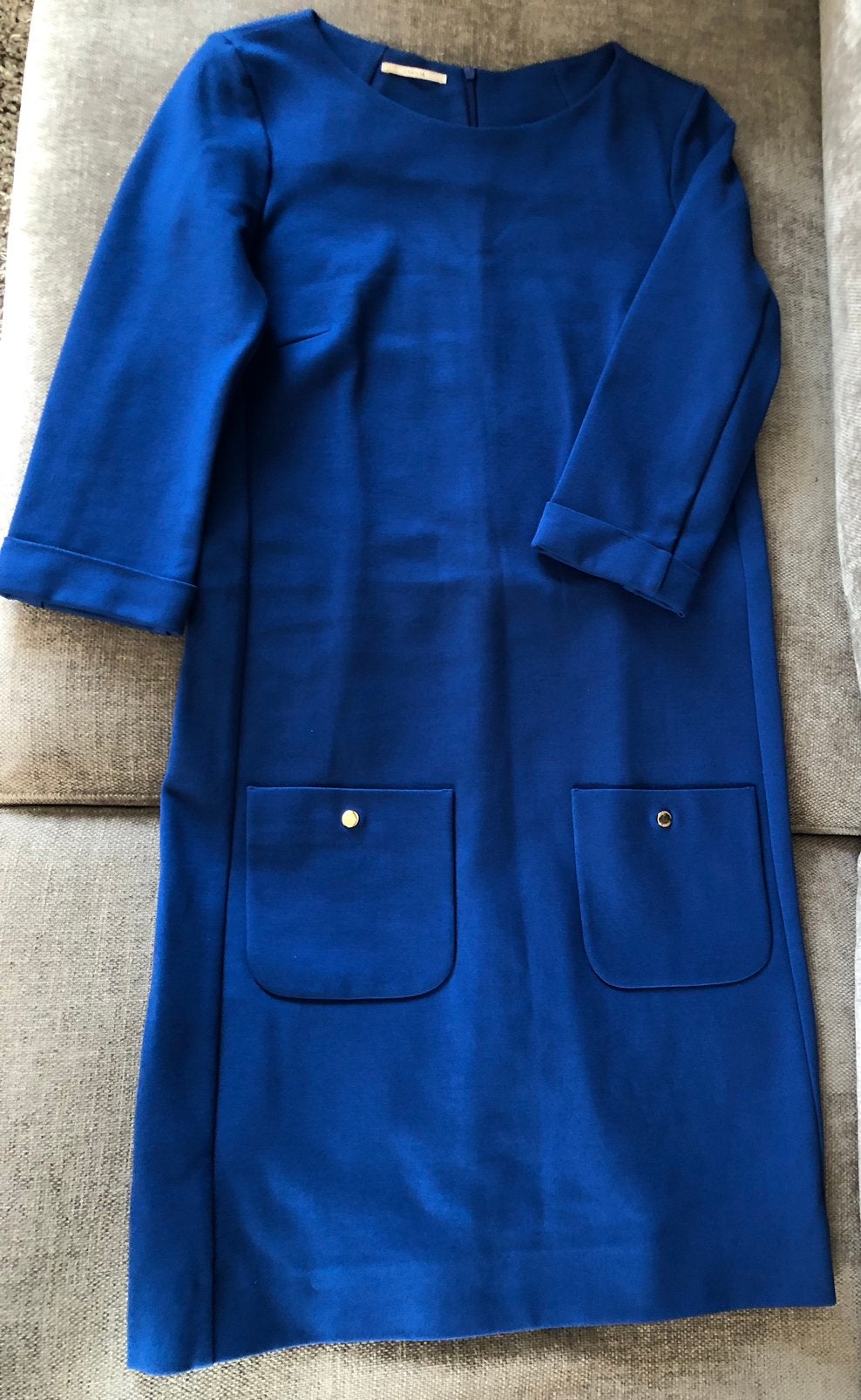 Vanillia blauwe nette jurk maat 36 izgst, Kleding | Dames, Blauw, Ophalen of Verzenden, Zo goed als nieuw, Knielengte