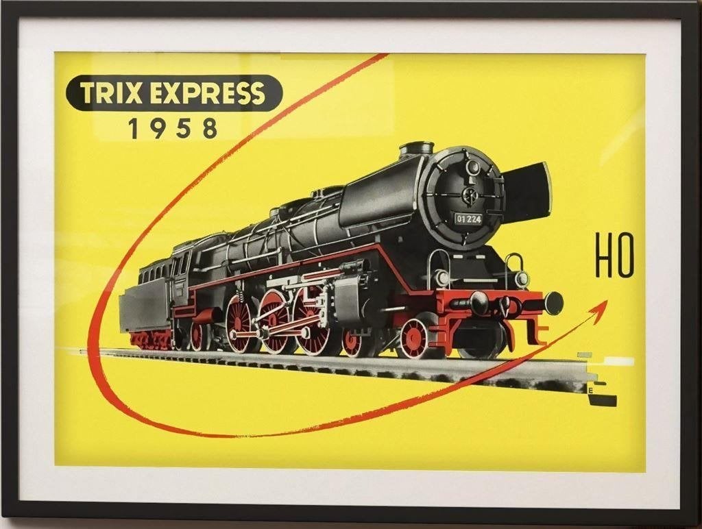Trix Express 1958 Grote trein modelbaan Poster ., Wisselstroom, Verzenden, Märklin, Nieuw