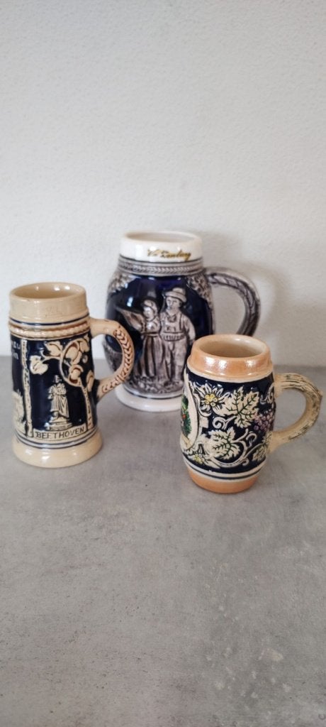 3 oude decoratie bekers, vazen, Antiek en Kunst, Ophalen of Verzenden
