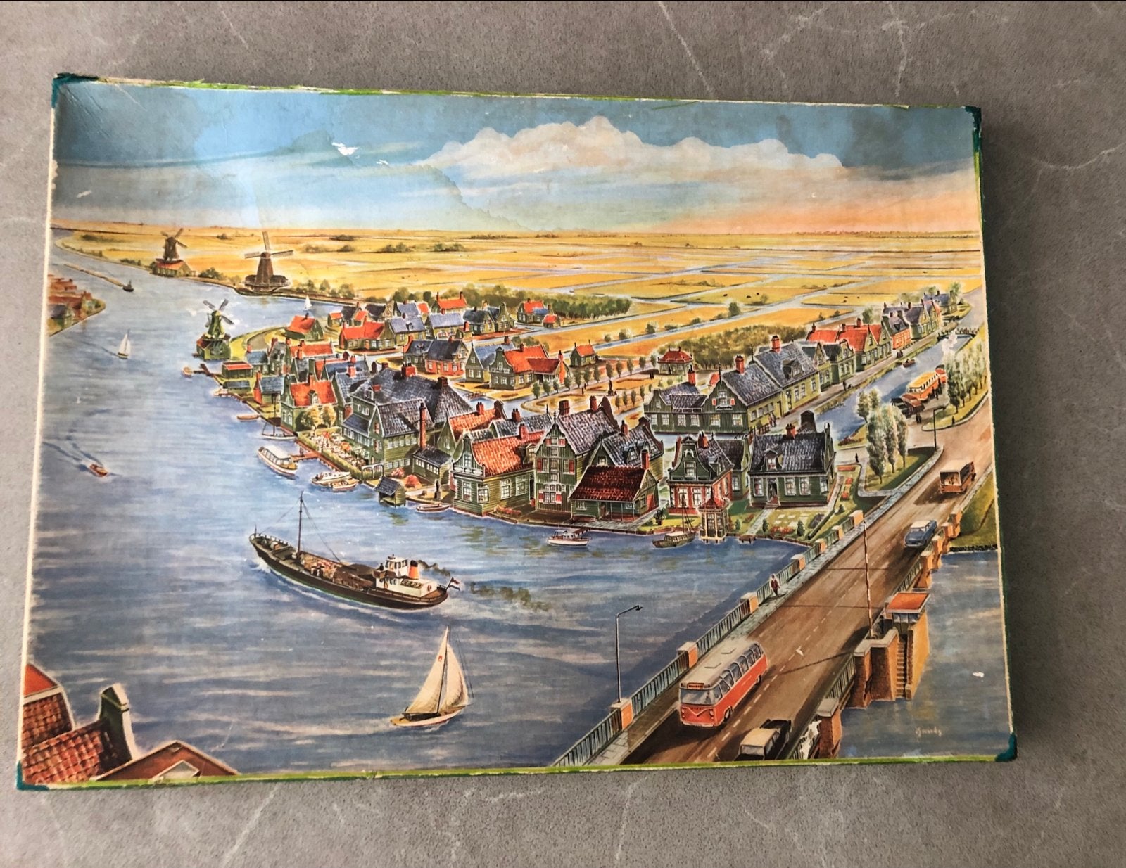 Vintage Legpuzzel .Het plan van de Zaanse Schans., Ophalen of Verzenden, Minder dan 500 stukjes, Gebruikt, Legpuzzel