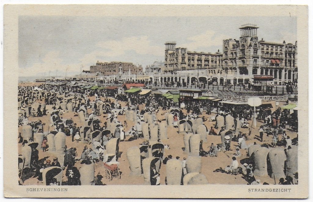 Scheveningen Strandgezicht Ansichtkaart uit 1932 ( B6556 ), Ophalen of Verzenden, 1980 tot heden, Gelopen, Zuid-Holland
