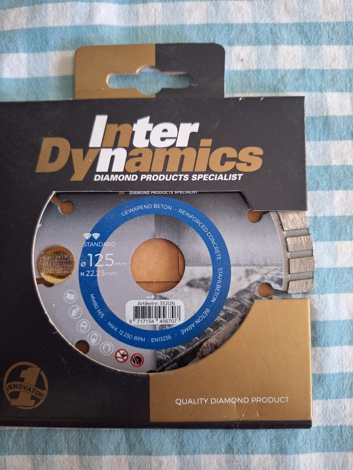 InterDynamics Diamant Zaagblad Beton Standaard 125 x 2 mm, Minder dan 30 mm, Cirkelzaag, Nieuw, Ophalen of Verzenden