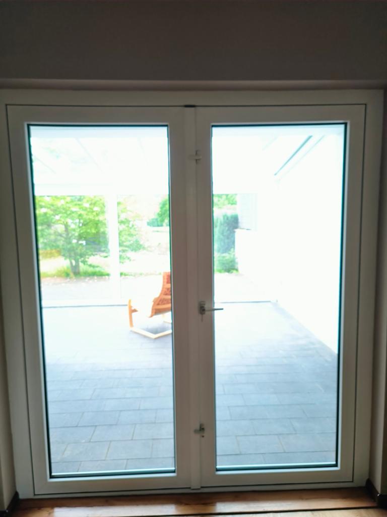 Dubbele tuindeur/buitendeur  HxB:
221x200, Ophalen, Gevelraam of Ruit, 160 cm of meer