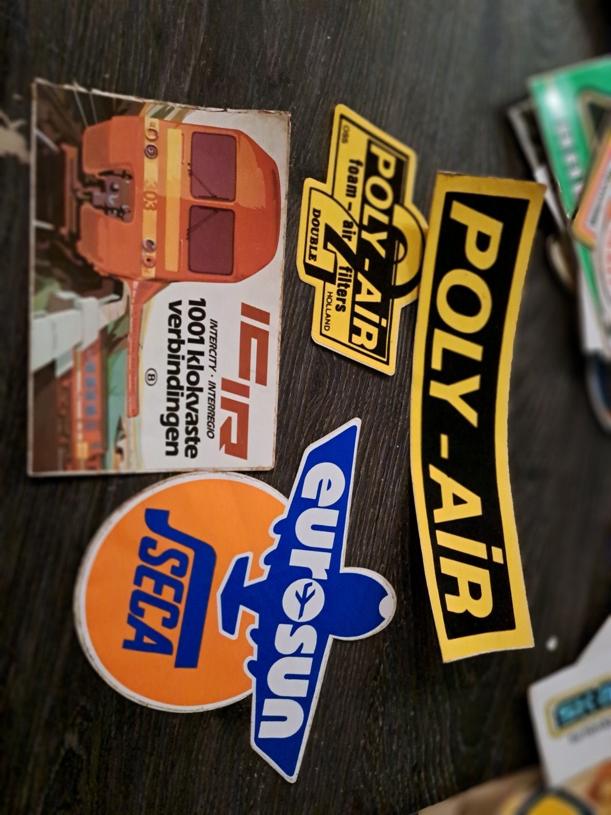 Vintage stickers: NS, Poly-Air, Eurosun, Seca, Verzamelen, Ophalen of Verzenden, Nieuw, Overige typen