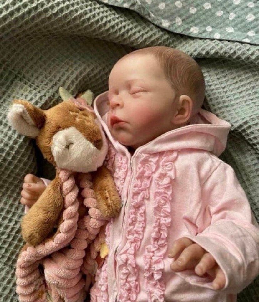 Reborn baby meisje slapend 🥰, Verzenden, Zo goed als nieuw, Pop, Levensecht of Reborn