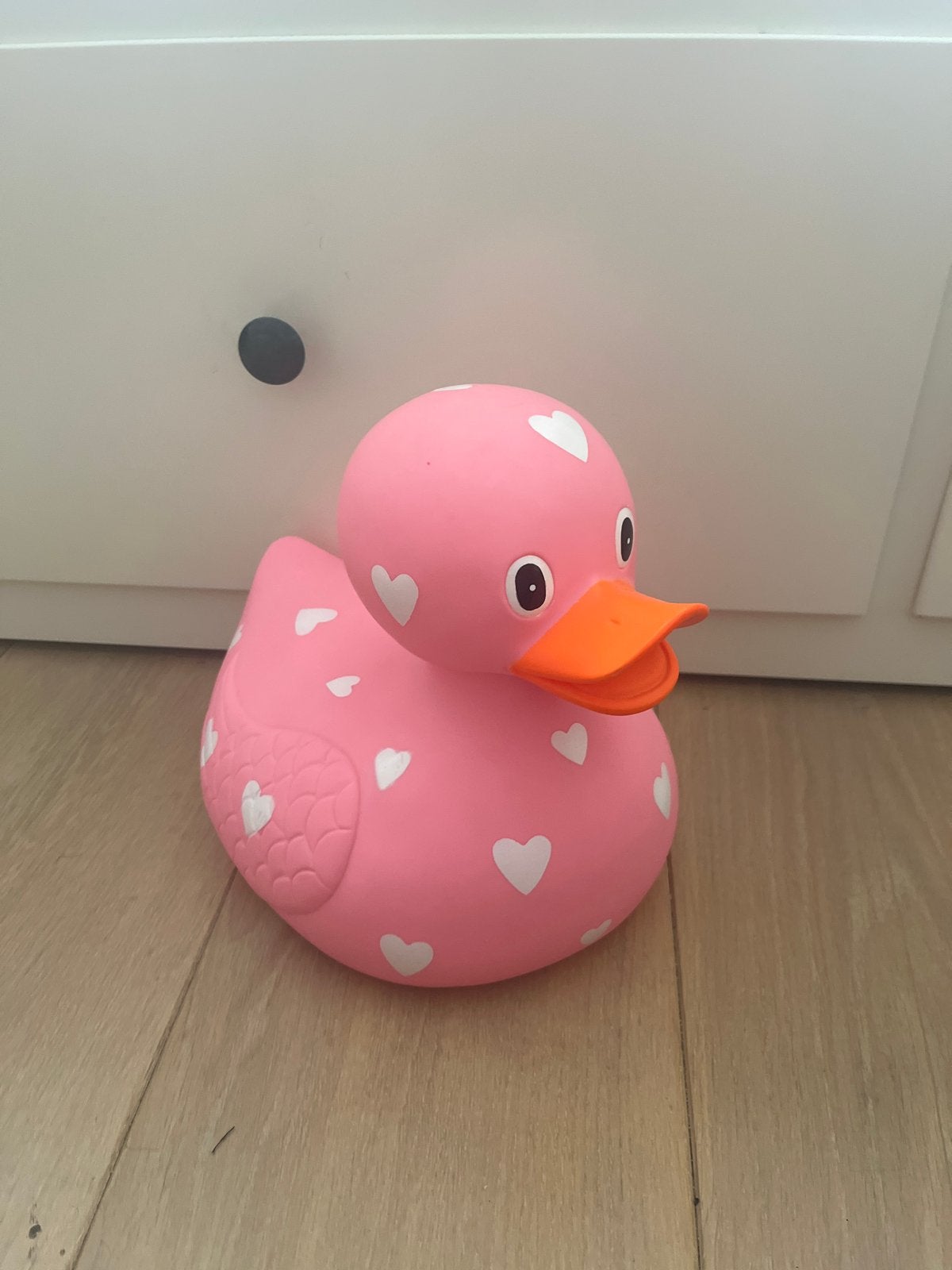 Grote roze badeend met hartjes - 20x25x23 cm, Ophalen of Verzenden, Zo goed als nieuw, Overige typen