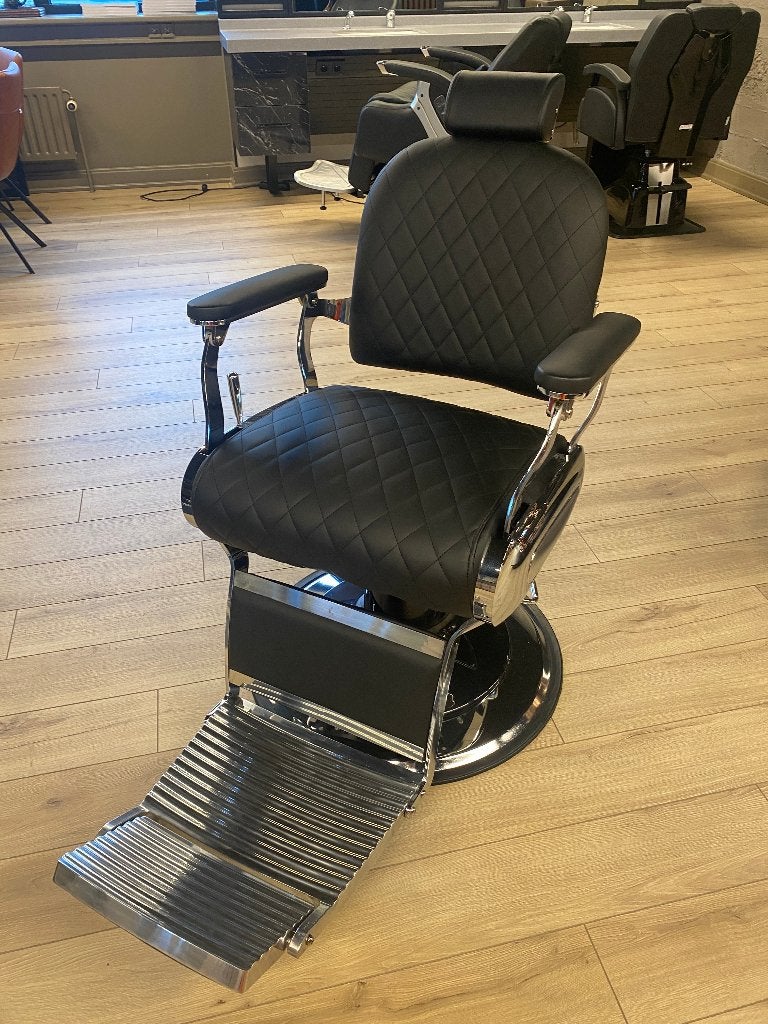Barbierstoel Long Leo barberstoel tattoo barbier knip stoel, Ophalen, Overige materialen, Bruin, Nieuw