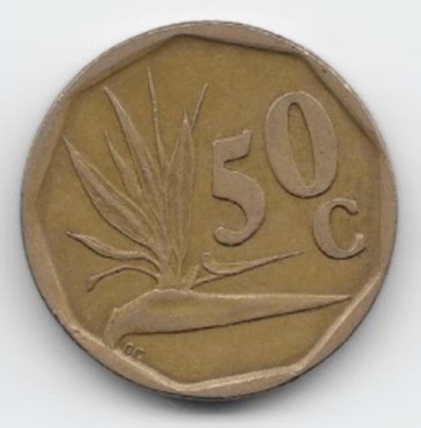 Zuid-Afrika 50 cents 1994 KM# 137, Postzegels en Munten, Verzenden, Zuid-Afrika, Losse munt
