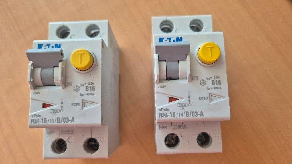 Eaton aardlekautomaat B16 300mA 1 fase (1P+N) 6kA, Doe-het-zelf en Verbouw, Elektra en Kabels, Ophalen of Verzenden, Nieuw, Eaton