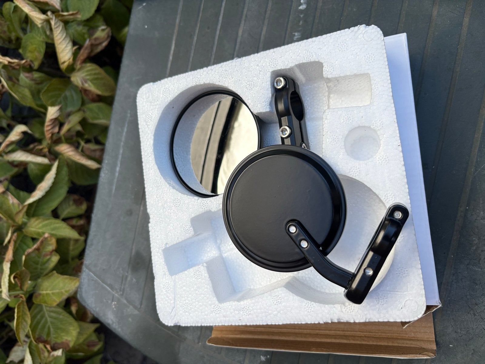 Nieuwe Motorfiets Bar End Spiegels - Rond, Zwart, Motoren, Tuning en Styling, Ophalen