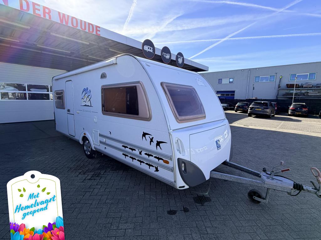 Knaus Sudwind 550 TK Airco, Mover tent 6 pers., Overige typen, Koelkast, Bedrijf, Treinzit