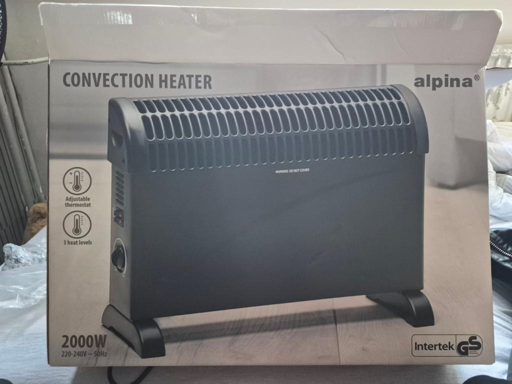 Alpina Convectorkachel 2000W - Zwart, Nieuw in doos, Doe-het-zelf en Verbouw, Verwarming en Radiatoren, Ophalen, 30 tot 80 cm