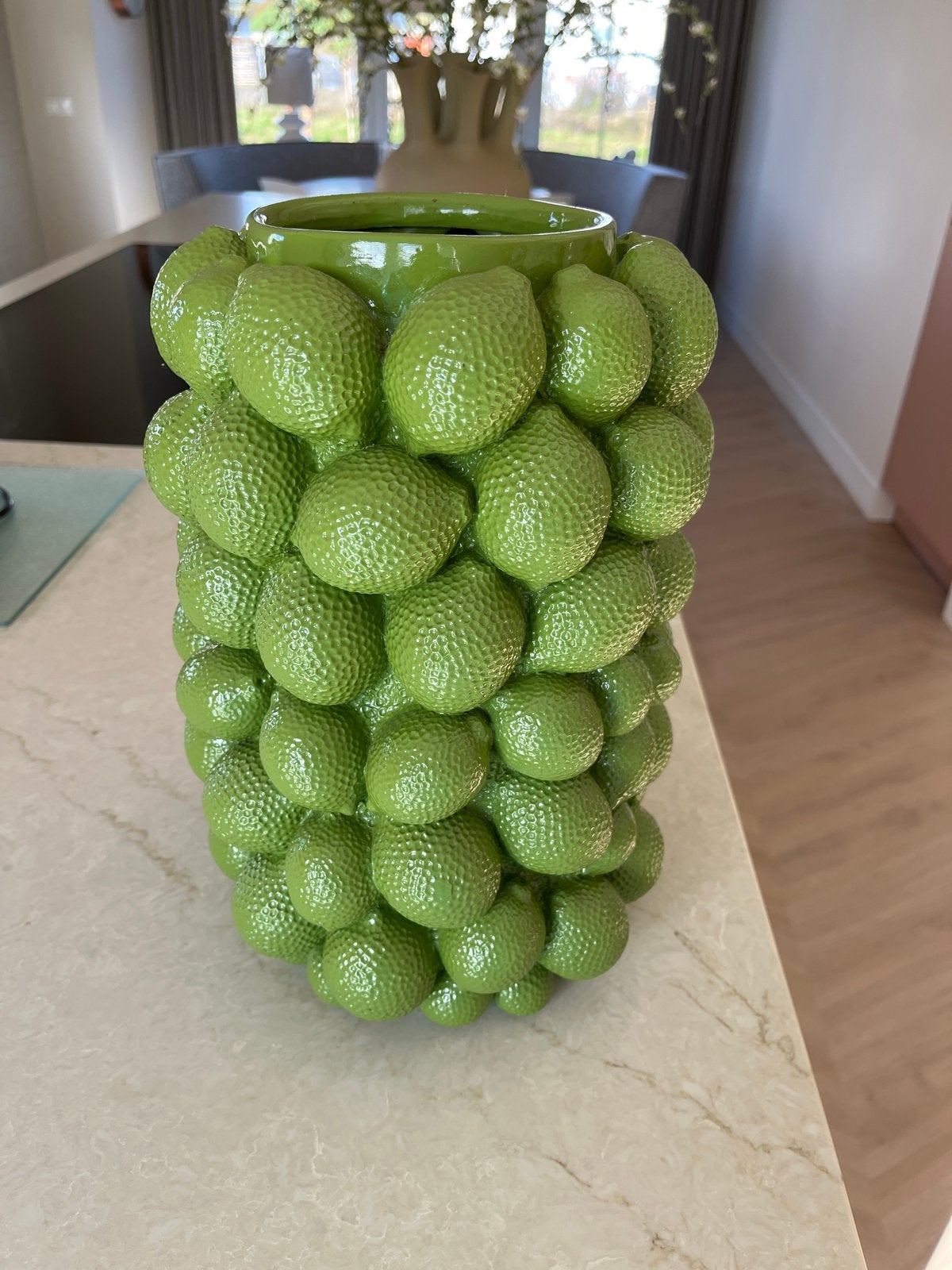 Light & Living lemon vaas, Ophalen, Groen, Kunststof