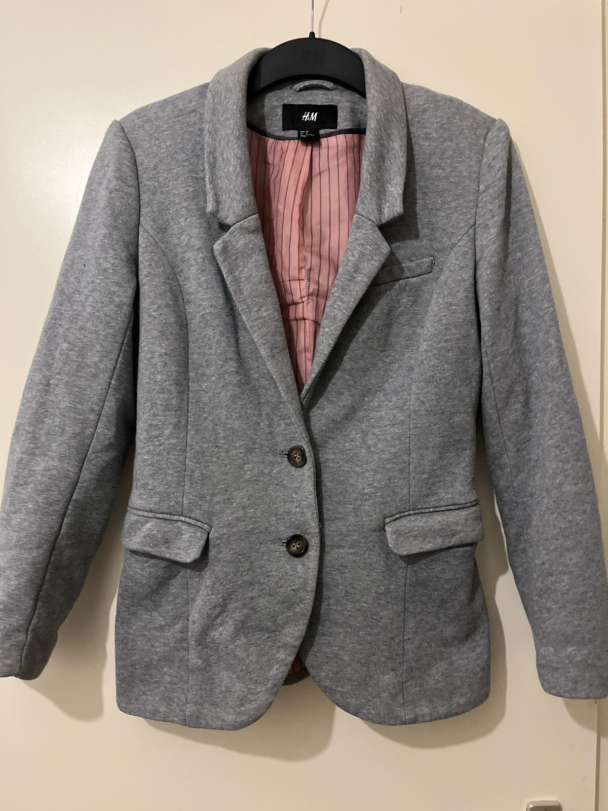 Grijze blazer van H&M, maat 38, Maat 38/40 (M), Ophalen of Verzenden, Jasje, Grijs