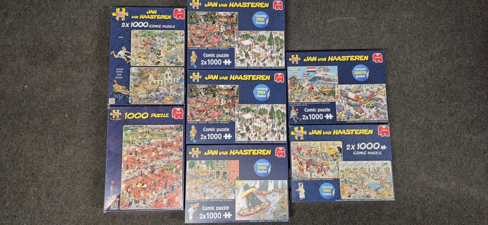 #5 Jan van Haasteren Puzzel 2x1000 stukjes, Ophalen, 500 t/m 1500 stukjes, Zo goed als nieuw, Legpuzzel