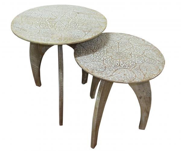 Oosterse bijzettafels, 45 tot 60 cm, Minder dan 55 cm, Rond, Nieuw