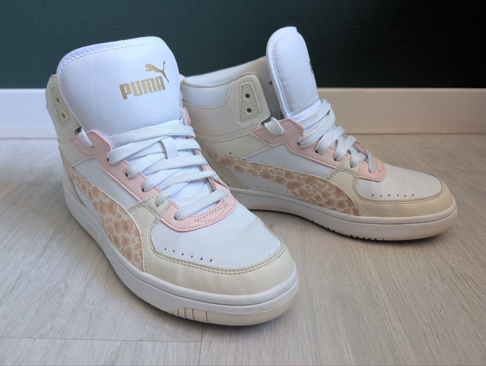 Hoge witte Puma sneakers dames maat 41, Puma, Wit, Ophalen of Verzenden, Sneakers of Gympen