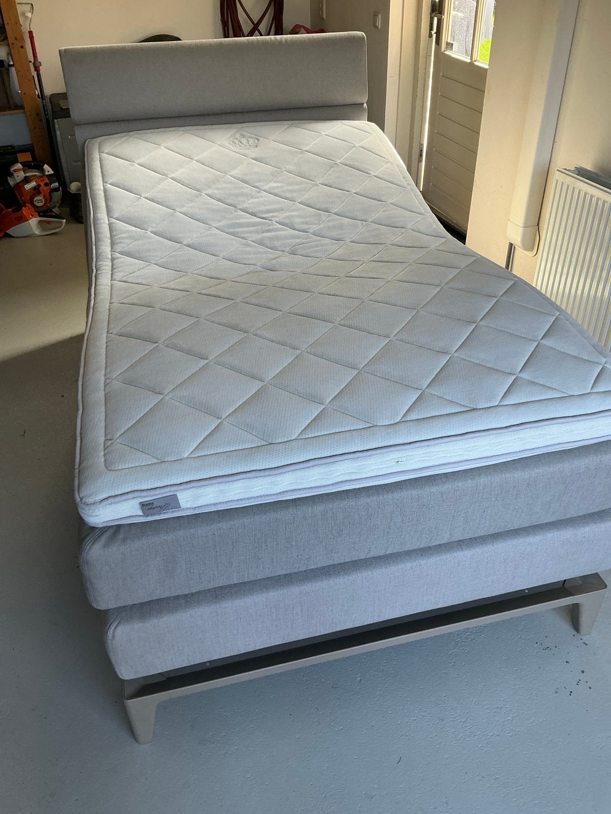 Auping boxspring Criade 120x200 cm met topper, Ophalen, Gebruikt, Twijfelaar, 120 cm